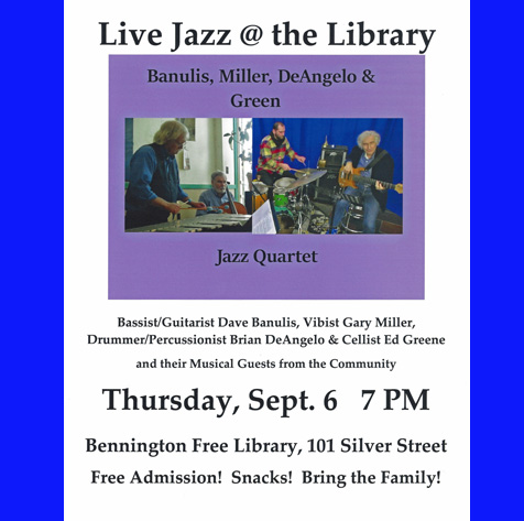 Banulis, Miller, DeAngelo & Green Jazz Qt. at Bennington Free Library